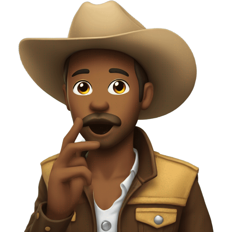 gay cowboy blowing a kiss emoji