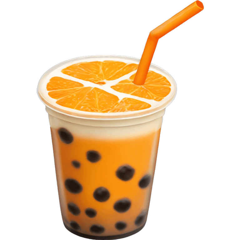 Boba tea orange emoji