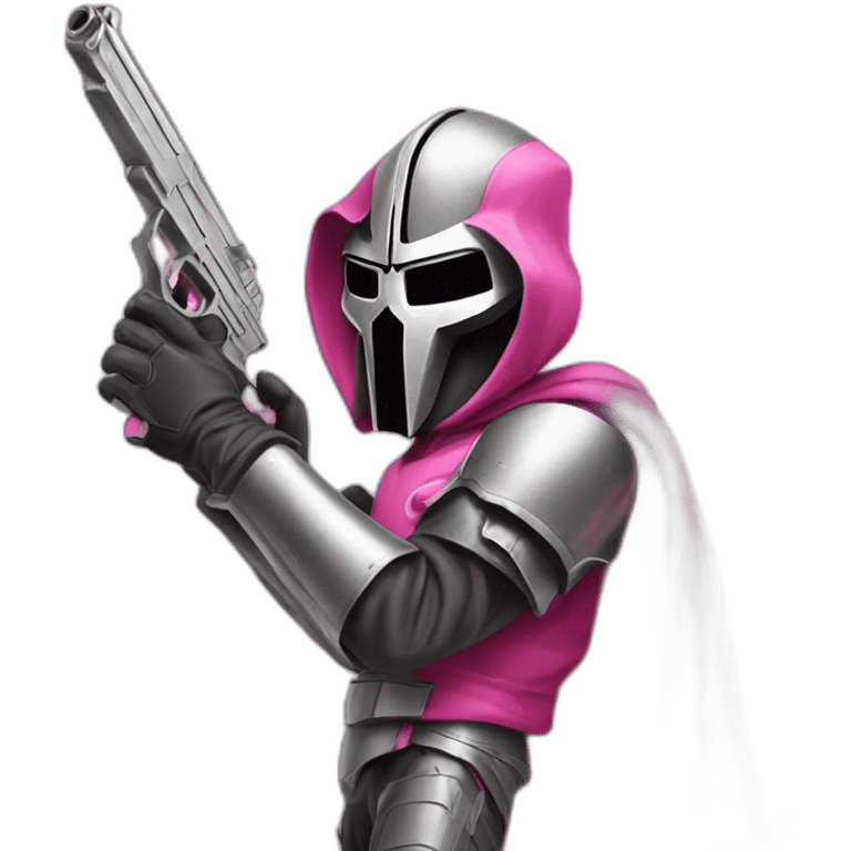 Mf doom holding a pink gun emoji