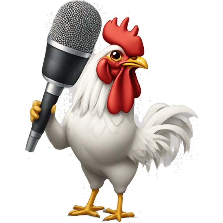 Rooster with mic  emoji