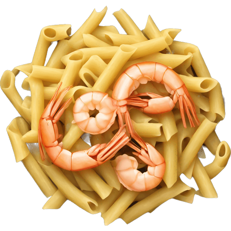 Pasta with prawns on a plate  emoji