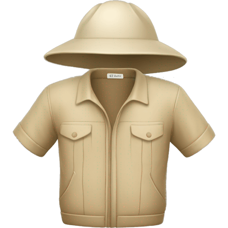 gardener pith helmet beige jacket emoji