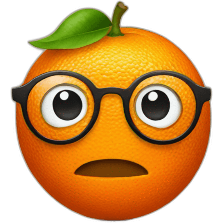 Orange with nerd glasses emoji