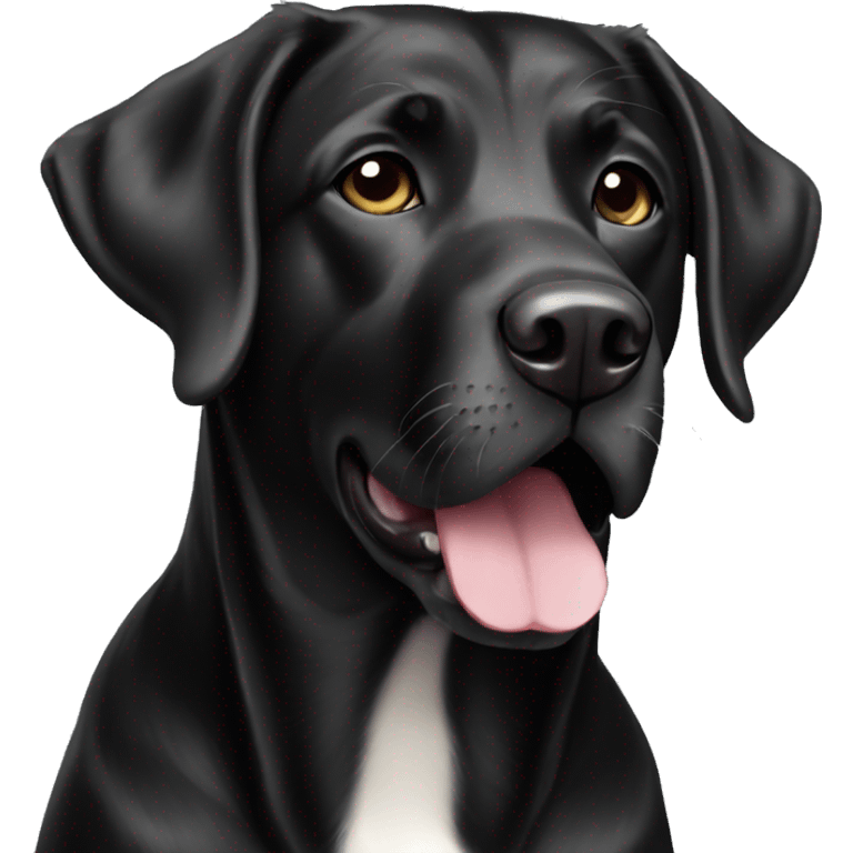 black labrador with white chest emoji