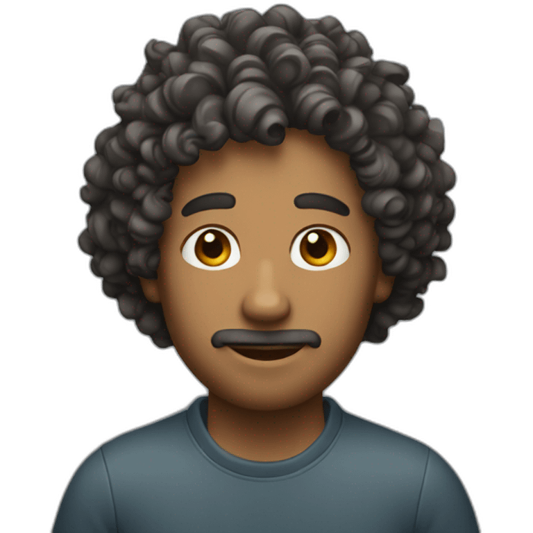 A man with curly hair emoji