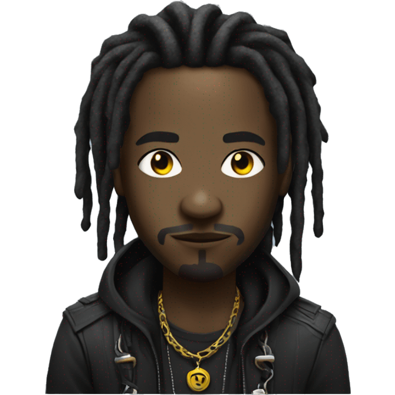 a black cyberpunk guy with dreads and chain emoji