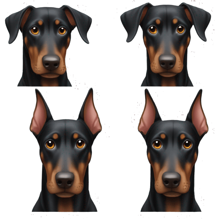 Two different dobermans  emoji