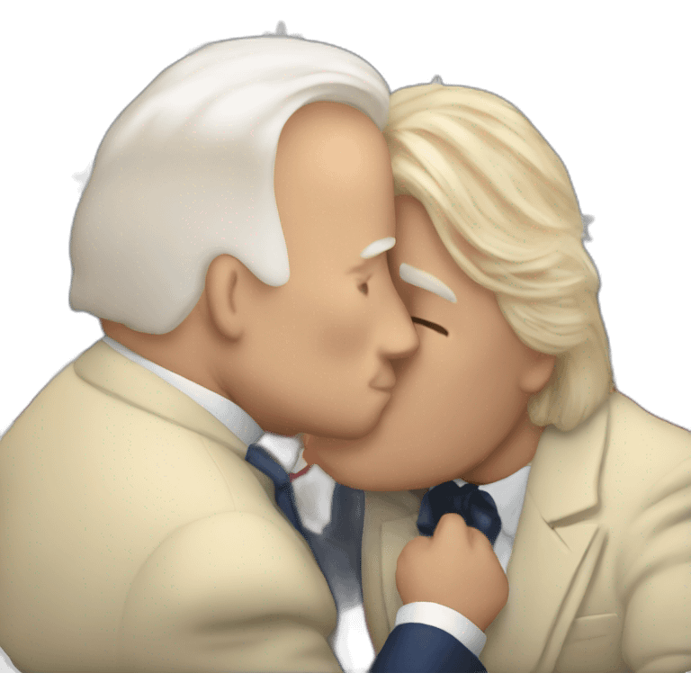 biden kissing trump emoji