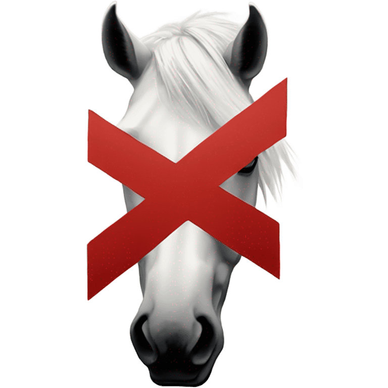 Red x over white horse  emoji