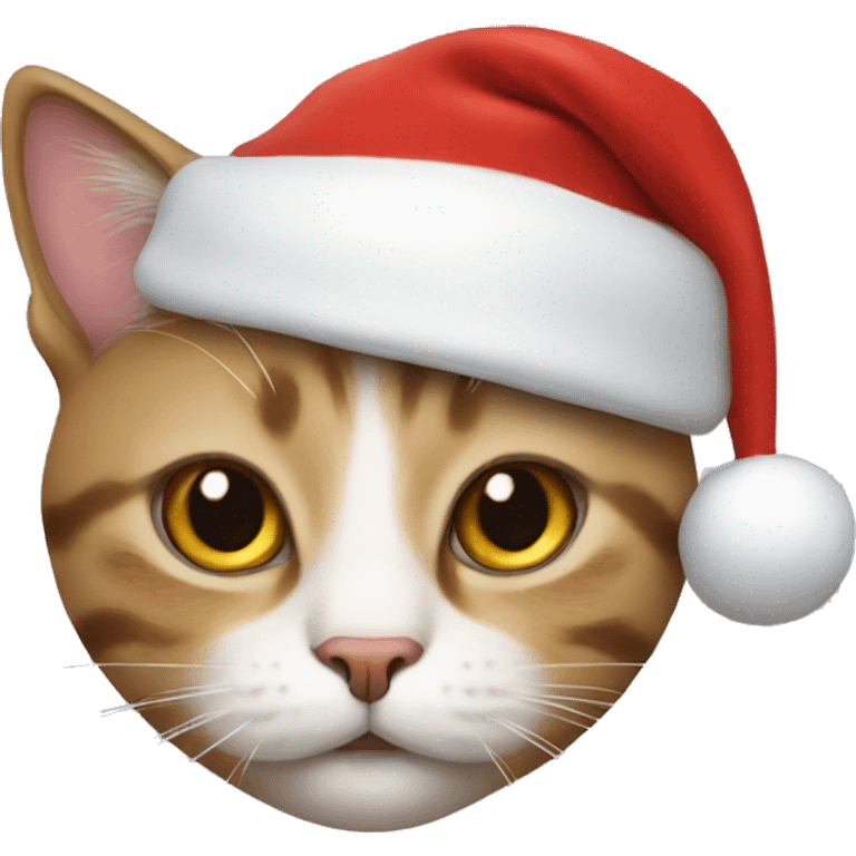 Cat wearing Santa hat emoji