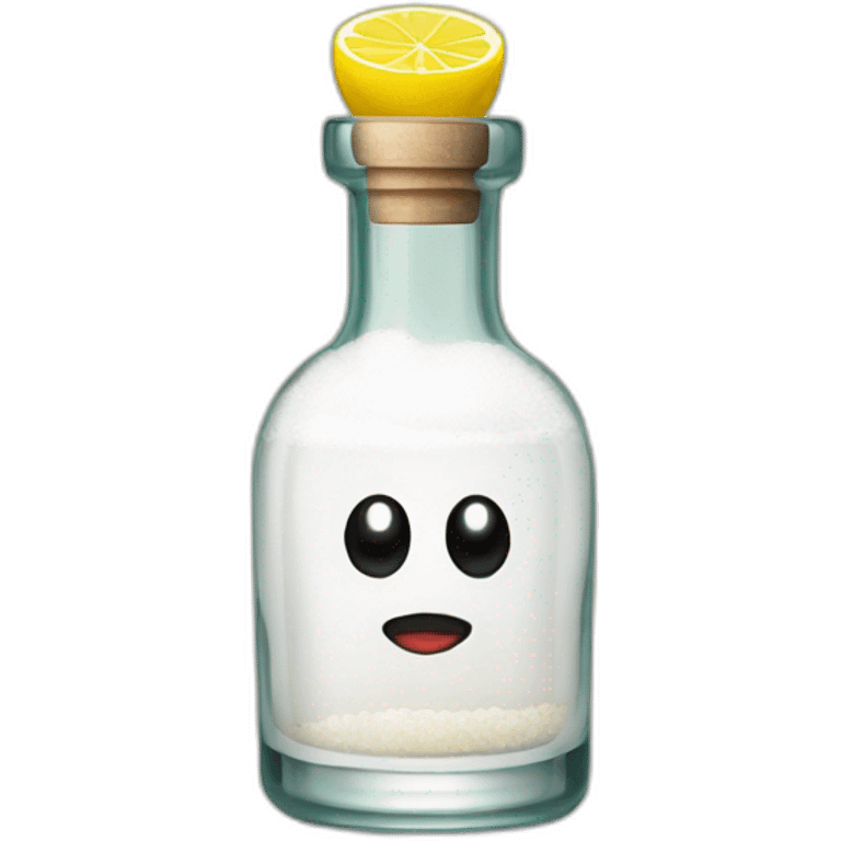 Tequila shot with salt and lemon  emoji