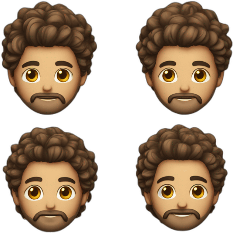 jeune homme cheveux bouclée barbe emoji