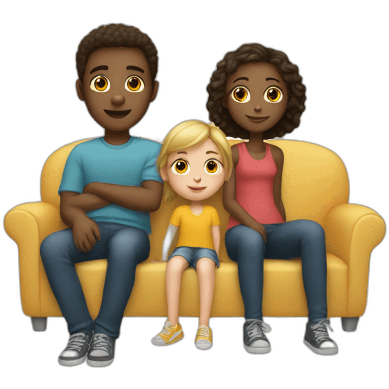 White boy and girl with Beale Sit on couch emoji