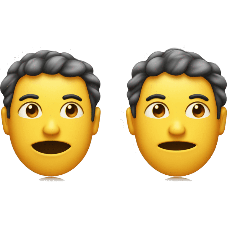 An image with two identical emoji faces. On the left, a face that looks hot and sweaty with drops of sweat and a tired expression. On the right, the same face but smiling happily. Both emojis should be the same size and style emoji