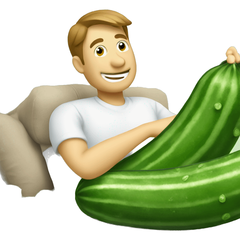 smiley relaxing waring cucumbers emoji