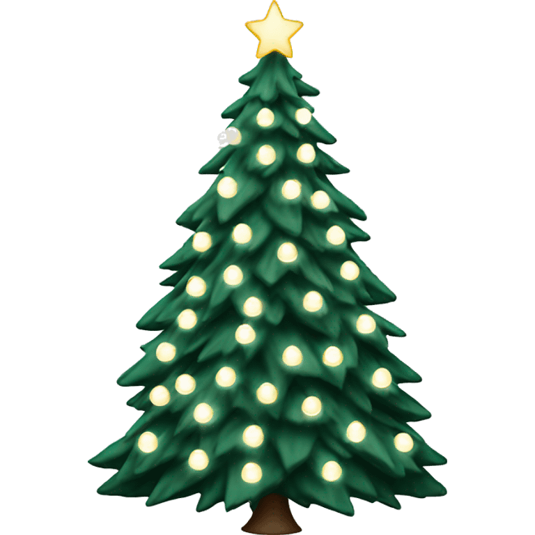 White Christmas tree with clear lights emoji