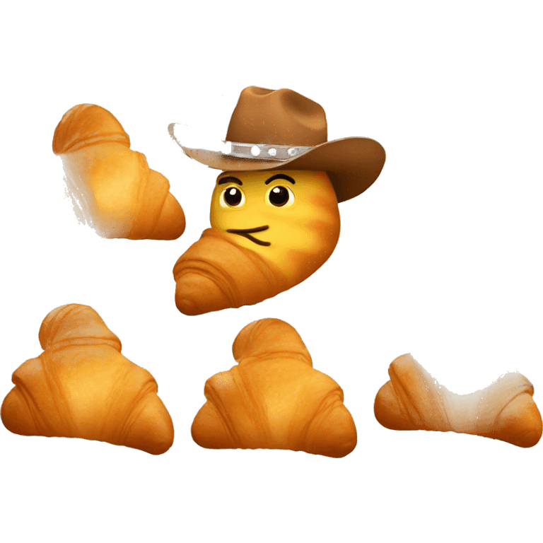 croissant wearing a cowboy hat emoji