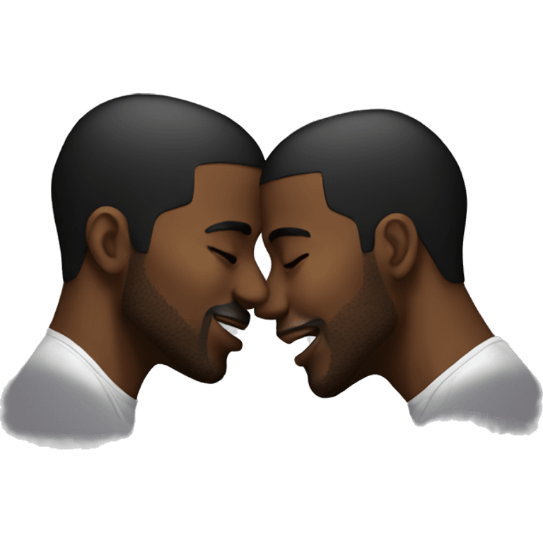 2 black males kissing emoji