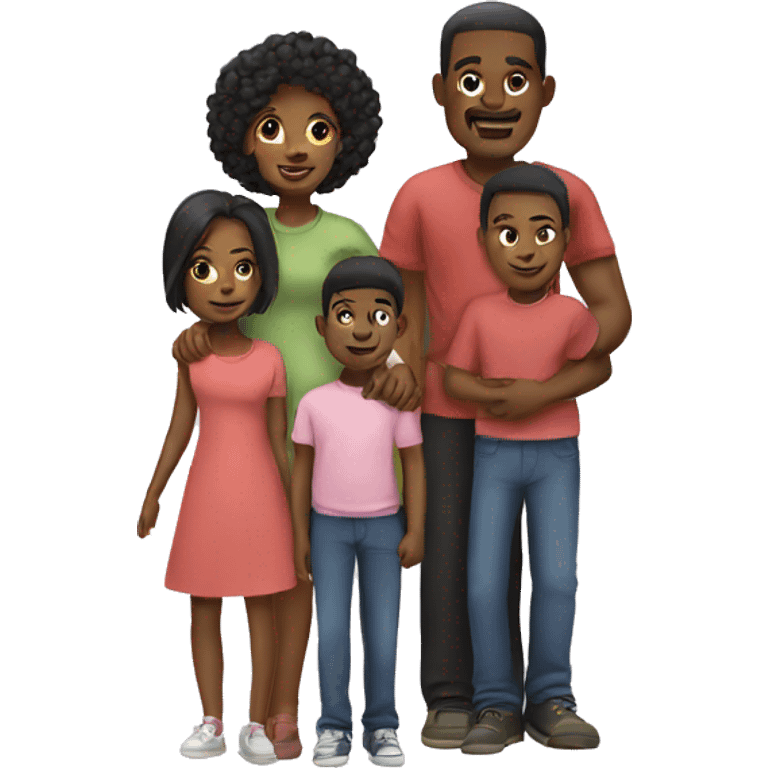 Black family of four  emoji