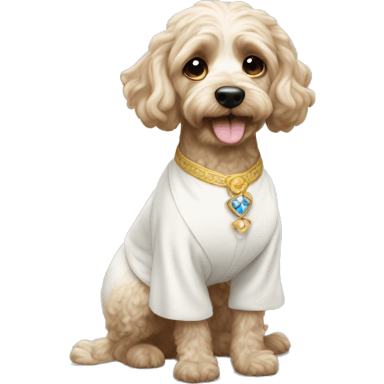 Cockapoo in Snow White dress emoji