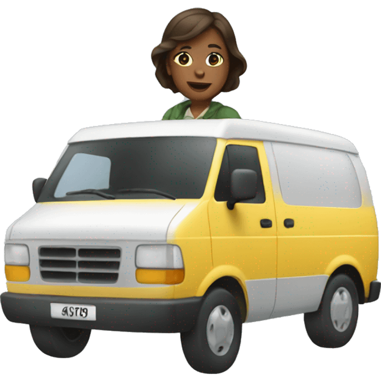 Women driving a van emoji