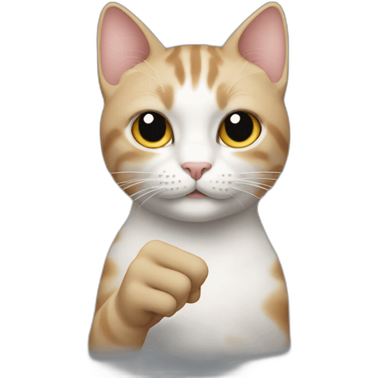 Cat that makes fingers of honor emoji