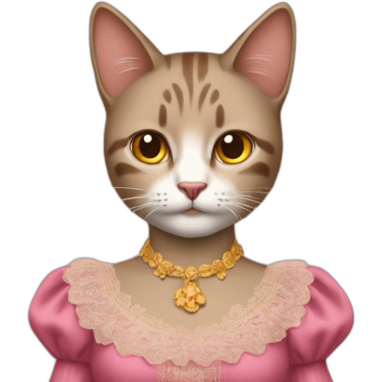 Gato con vestido de gitana emoji