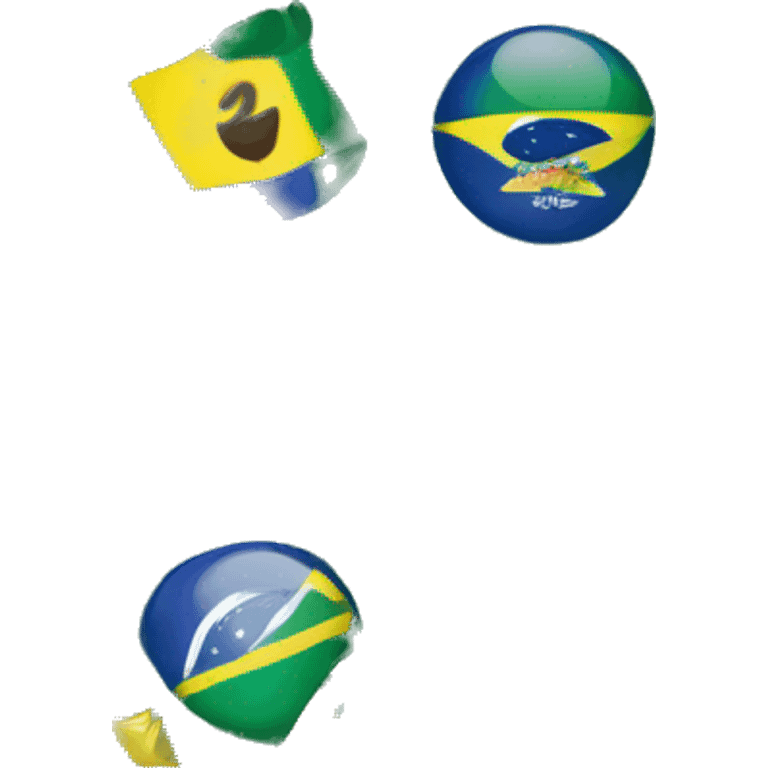 Create an emoji of the Brazilian flag, featuring the green field, yellow diamond, blue globe, and white stars with the "Ordem e Progresso" banner. emoji