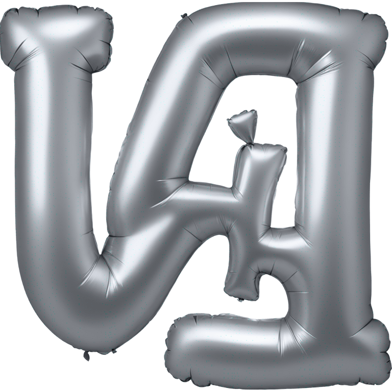 R silver metallic balloon letter emoji