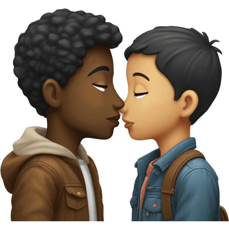 Boy kiss girl emoji