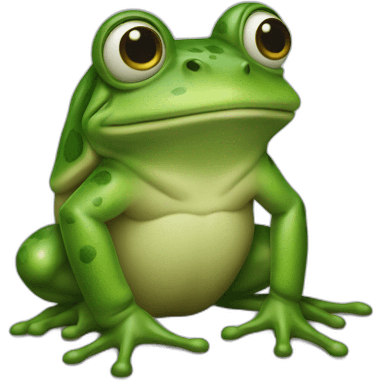 Une grenouille une fusée emoji