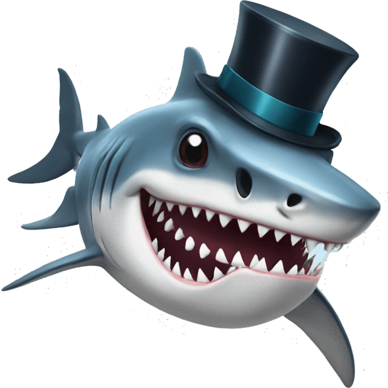 shark with tophat emoji