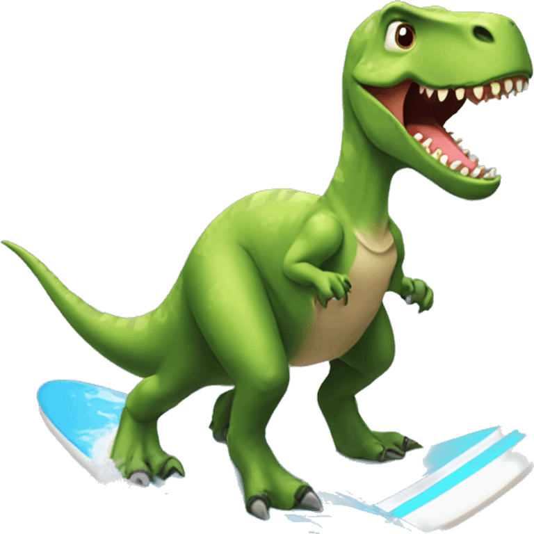 dinosaur riding a surfboard  emoji