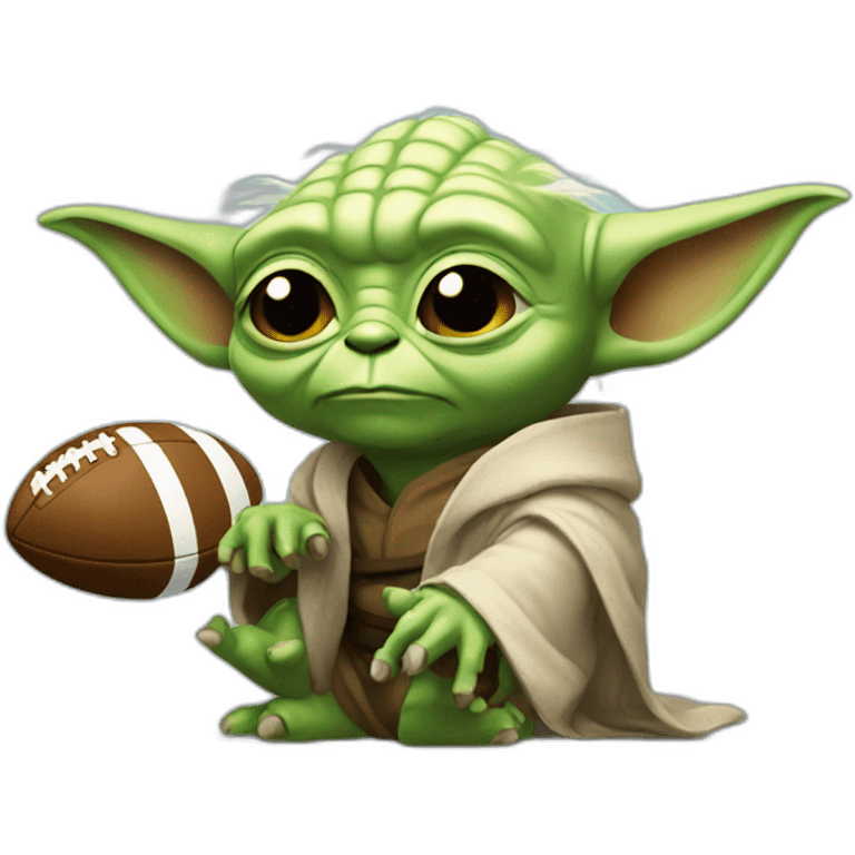 Yoda with rugby ball emoji