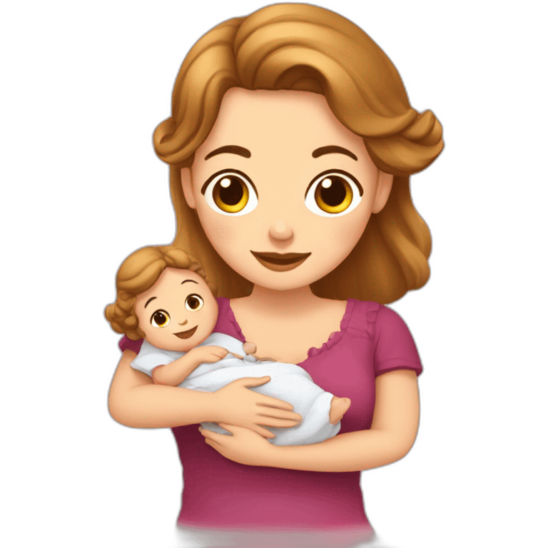 Femme française et son bébé emoji