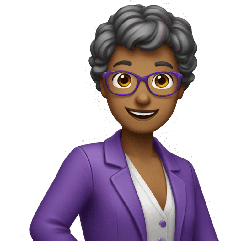 purple librarian waving hi emoji