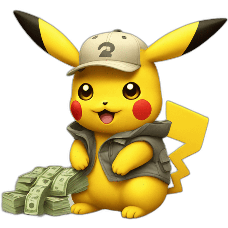 Pikachu spend money  emoji