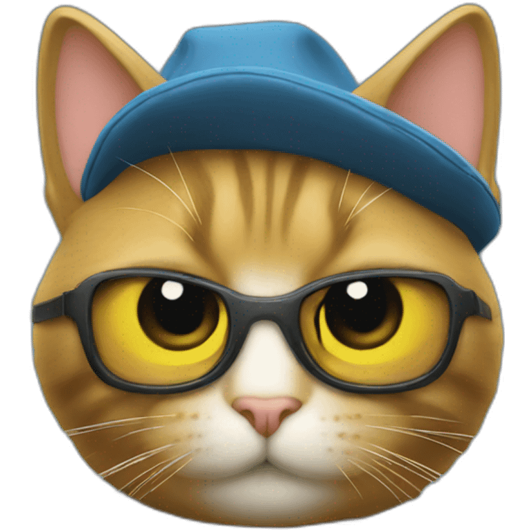 Un chat avec trois sniper emoji