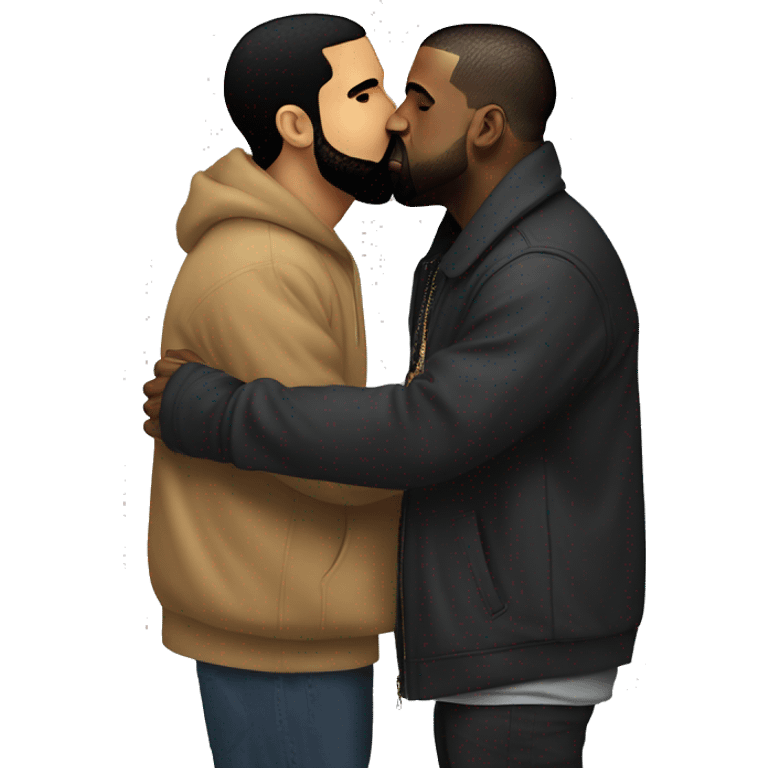 drake kissing kanye west emoji