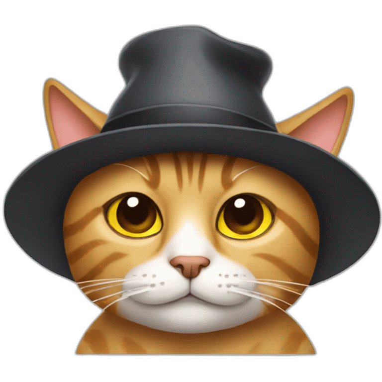 cat with a hat feeling bored emoji