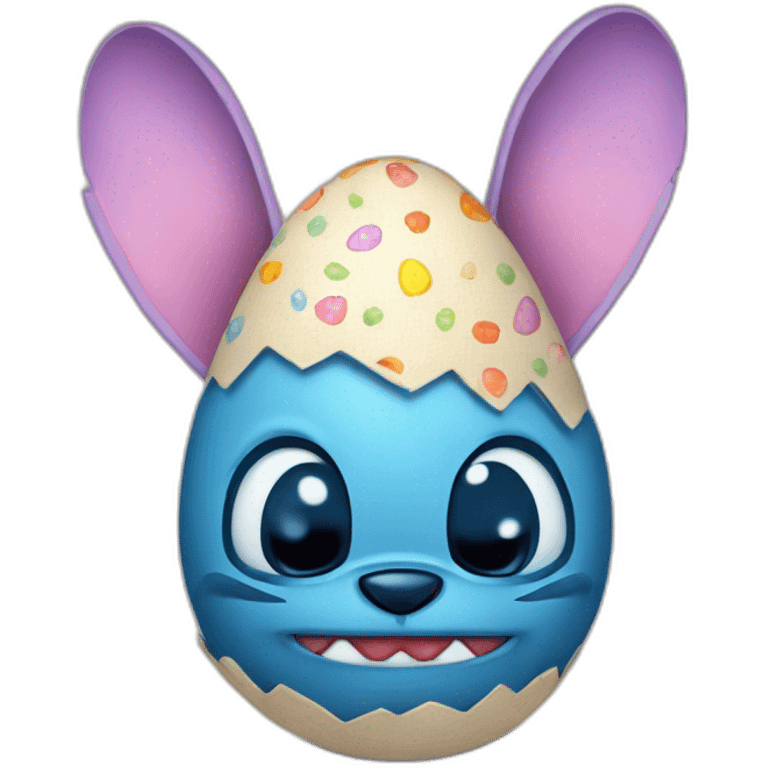 Stitch with Easter egg emoji