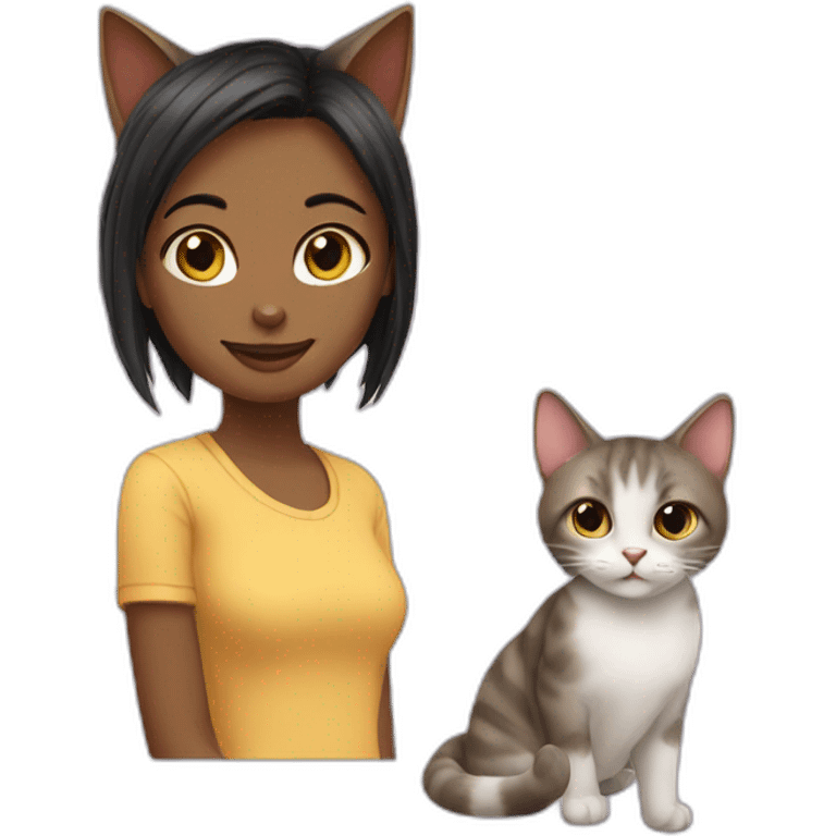 cat with girl emoji