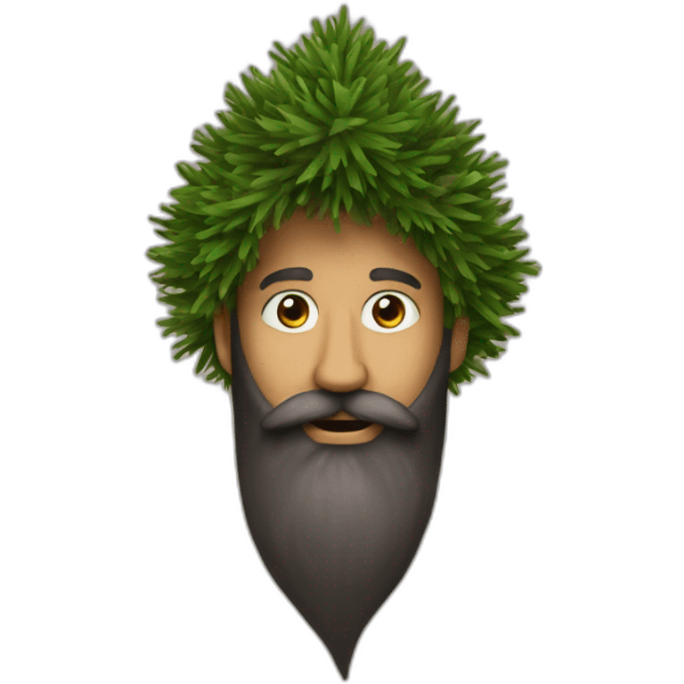 The beard is made from a Christmas tree emoji