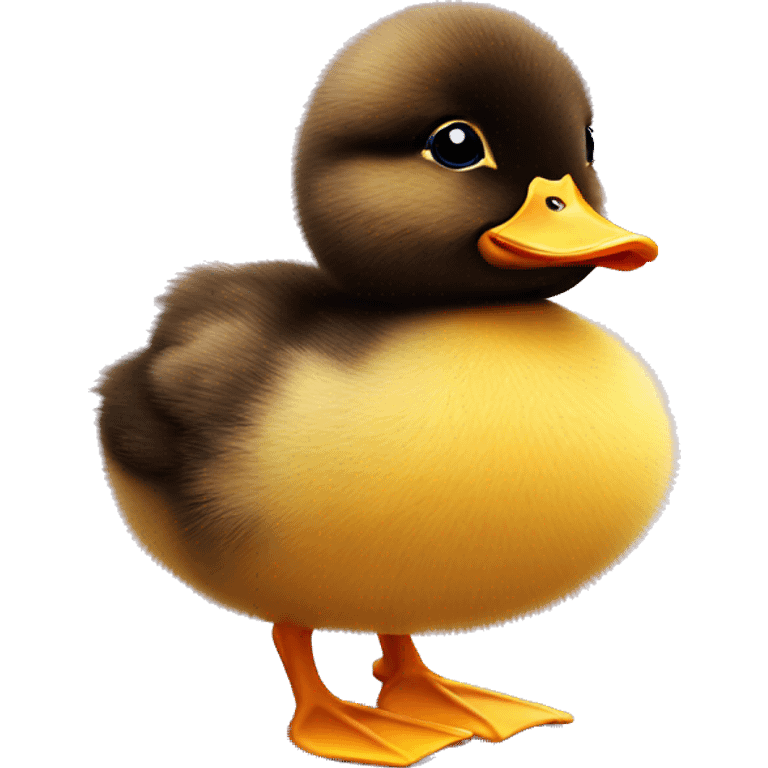 Realistic fuzzy baby duck isolated.  emoji