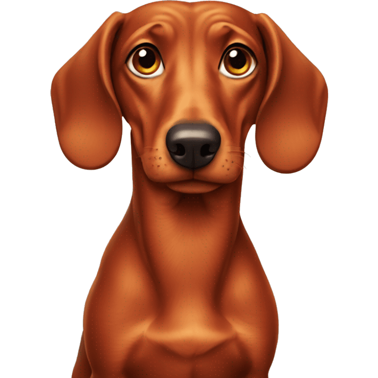 Serious red dachshund  emoji