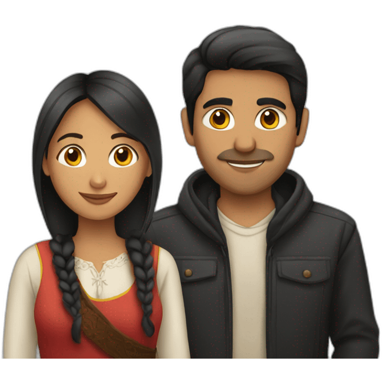 Peruvian woman and a Spanish man emoji