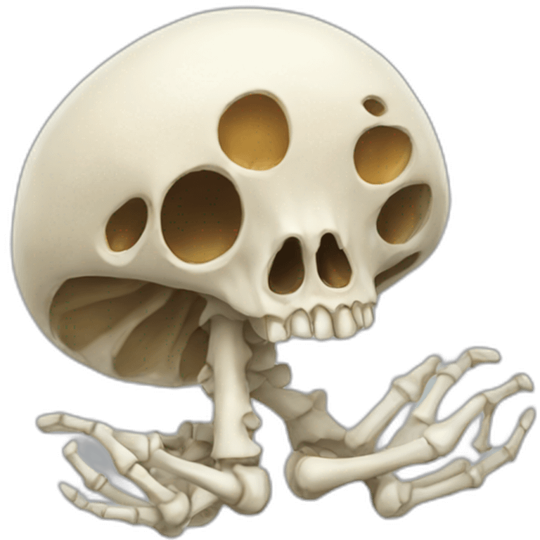 cat skeleton mushroom emoji