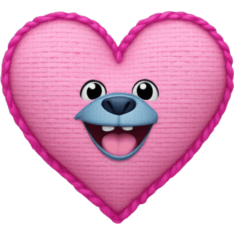 pink heart with Stitch emoji