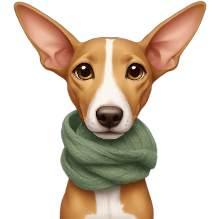 Podenco with scarf emoji