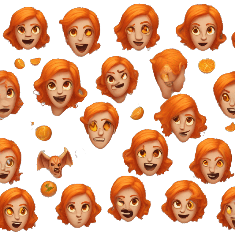 Orange hair devil woman emoji